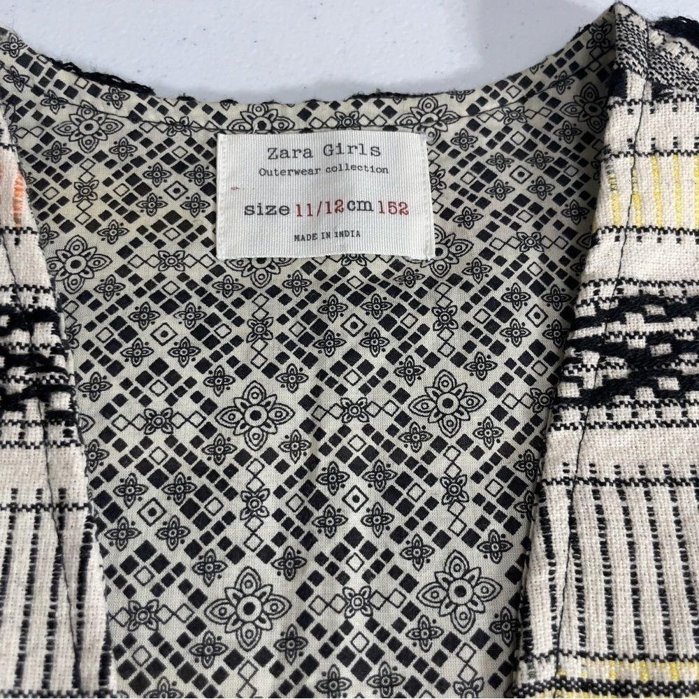 Zara Girls Ethnic Boho Woven Textile Jacket Sz 11/12 - Picture 12 of 14